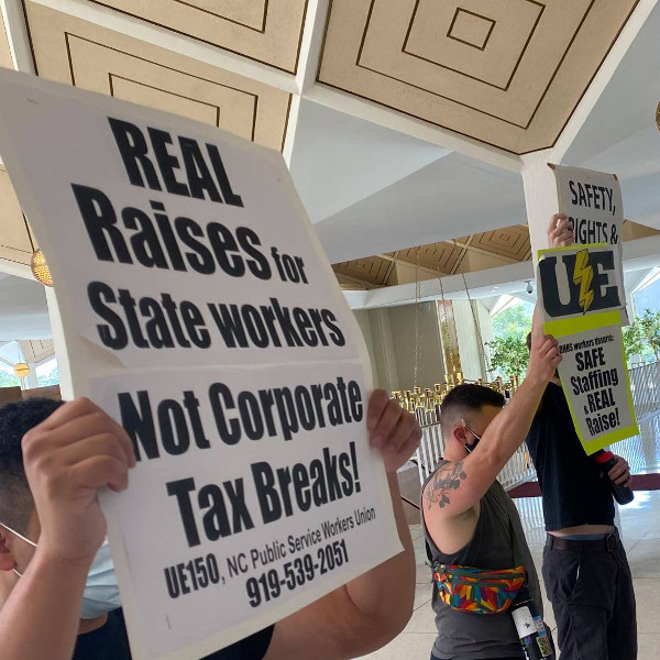 NC State Works Protest Corporate Tax Breaks